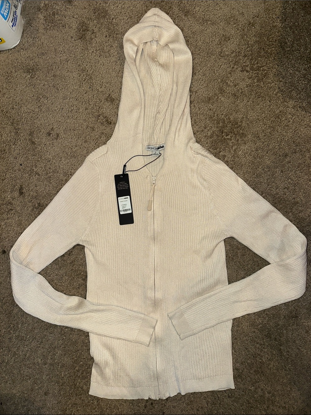 *NWT* Fashion Nova Zipper Hooded Cardigan